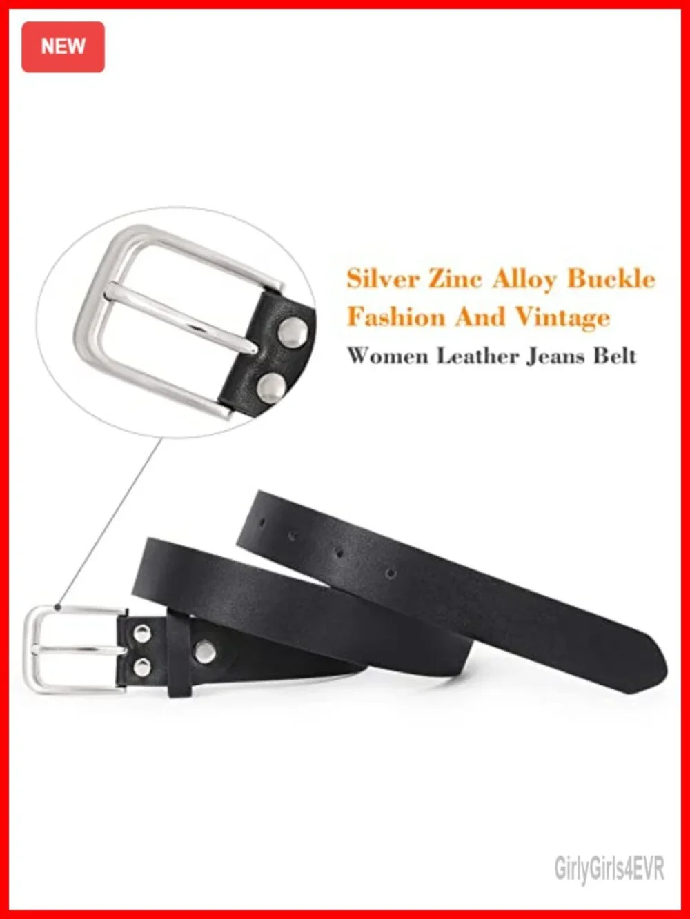 Faux Leather Casual Belt for Jeans & Dresses, Adjustable Waist Belt